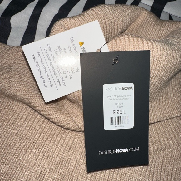 Fashion Nova Taupe Won't Stop Loving You Turtleneck Sweater - Picture 4 of 4